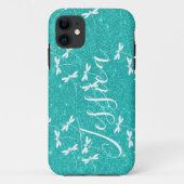 Glitter and dragonflies personalized  Case-Mate iP Case-Mate iPhoneケース (裏面)