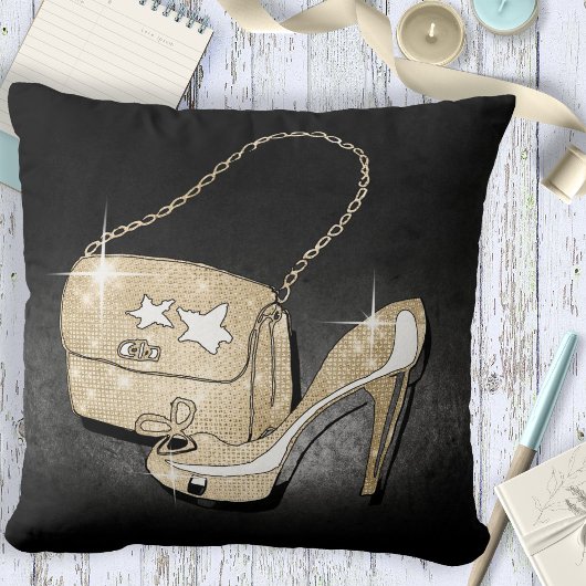 Glitter and Shine Accessories ブラック/ゴールド ID675 クッション