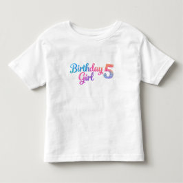 Glitter Birthday Girl 5 Kids T-Shirt トドラーTシャツ