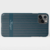 Glitter blue  | Minimal Modern Initial Monogram  iPhoneケース (裏面横)