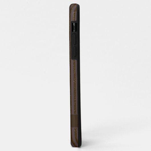 Glitter brown | Minimal Modern Initial Monogram  Case-Mate iPhoneケース (裏面/左)