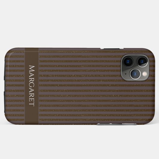 Glitter brown | Minimal Modern Initial Monogram Case-Mate iPhoneケース (裏面(横))