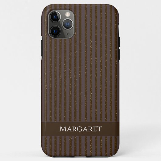Glitter brown | Minimal Modern Initial Monogram Case-Mate iPhoneケース (裏面)