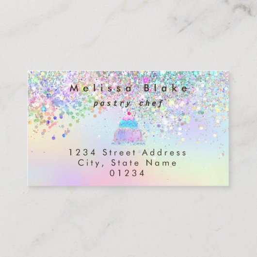 glitter cake logo faux pastel glitter  名刺 (裏面)