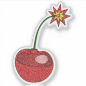 Glitter Cherry Bomb Custom-Cut Vinyl Stickers シール (正面)