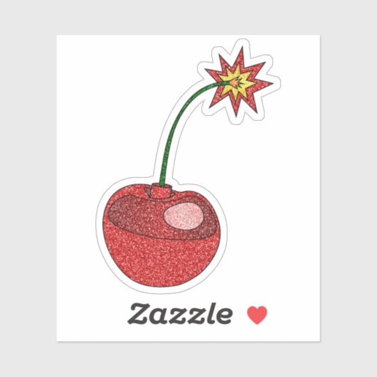 Glitter Cherry Bomb Custom-Cut Vinyl Stickers シール (シート)