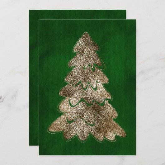 Glitter Christmas Tree Card  シーズンカード (正面/裏面)
