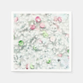 Glitter Cocktail Napkins - White スタンダードカクテルナプキン (正面)