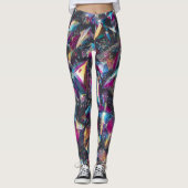 Glitter Crystal Shards Pattern – Sparkling Faceted レギンス (正面)