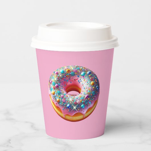 Glitter donut paper cup. 紙コップ (正面)