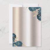 Glitter Dress,Butterfly Green Roses Champagne15th  招待状 (裏面)