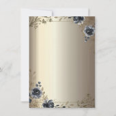 Glitter Dress,Butterfly Roses Gold Quinceañera 招待状 (裏面)