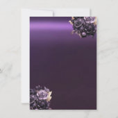 Glitter Dress,Butterfly Violet Roses Quinceañera 招待状 (裏面)