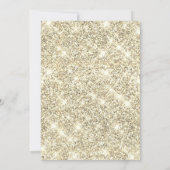 Glitter Dress,Tiara Navy Blue Gold Glitter 招待状 (裏面)