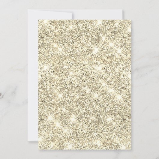 Glitter Dress,Tiara Navy Blue Gold Glitter 招待状 (裏面)