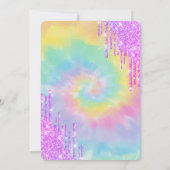 Glitter Drips Colorful Tie Dye 10th Birthday   招待状 (裏面)