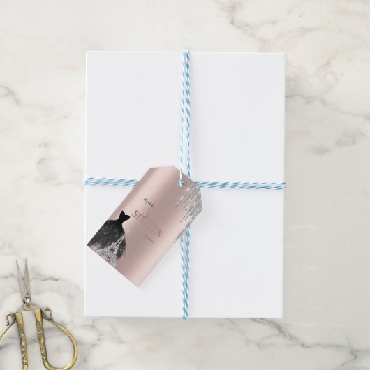 Glitter Drips,Dress,Eiffel Tower Sweet 16 ギフトタグ (より糸付き)