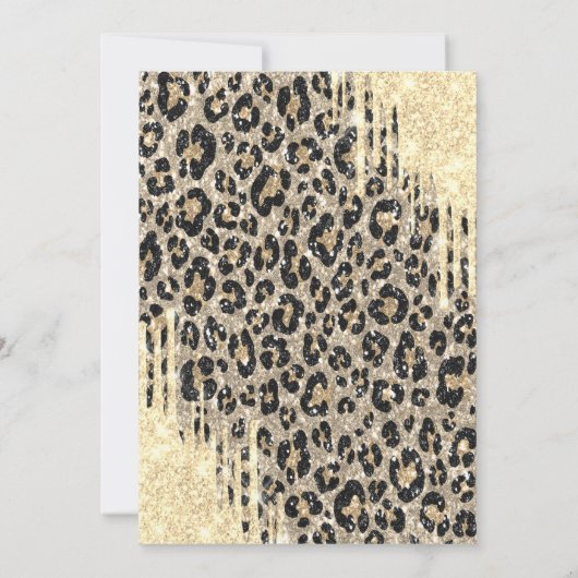 Glitter Drips, Eiffel Tower Leopard Print Sweet 16 招待状 (裏面)