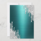 Glitter Drips Green Wedding Anniversary 招待状 (裏面)
