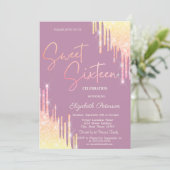  Glitter Drips Light Blue Sweet 16   招待状 (スタンド正面)