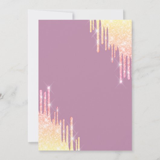  Glitter Drips Light Blue Sweet 16   招待状 (裏面)