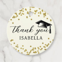 Glitter Dust Confetti Graduation Thank You