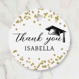 Glitter Dust Confetti Graduation Thank You フェイバータグ