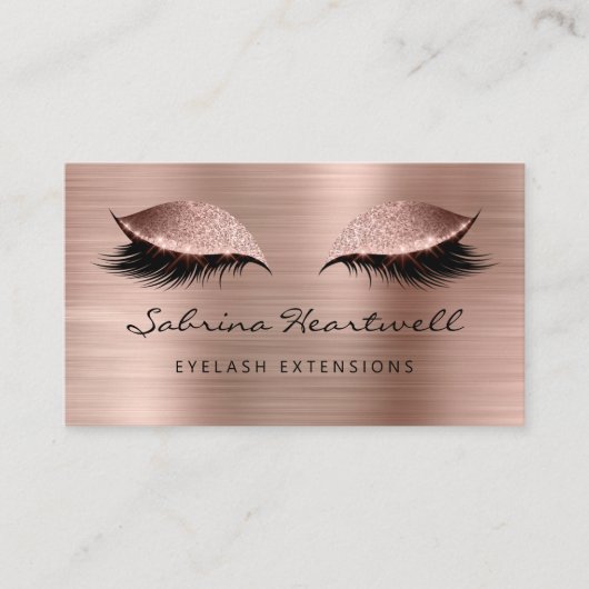 Glitter Eyes Rose Gold Metallic Lash Extension 名刺 (正面)