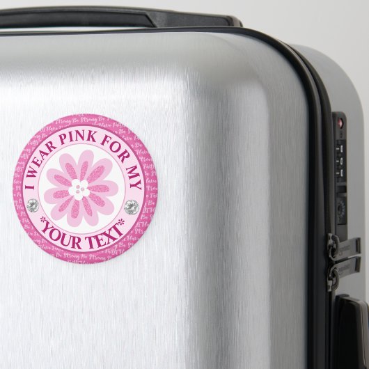 Glitter Flower Breast Cancer Awareness Design マグネット (インサイチュ (スーツケース))