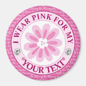 Glitter Flower Breast Cancer Awareness Design マグネット (正面)