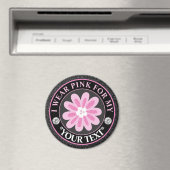 Glitter Flower Breast Cancer Awareness Design マグネット (インサイチュ (食洗機))