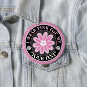 Glitter Flower Breast Cancer Awareness Design 缶バッジ (インサイチュ)