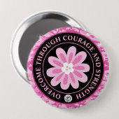 Glitter Flower Camouflage Breast Cancer Awareness 缶バッジ (正面&裏面)