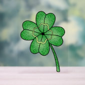 Glitter Four Leaf Clover アクリルサイン (ニュートラル)