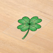 Glitter Four Leaf Clover アクリル招待状 (レイダウン)