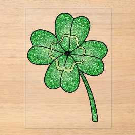 Glitter Four Leaf Clover アクリル招待状