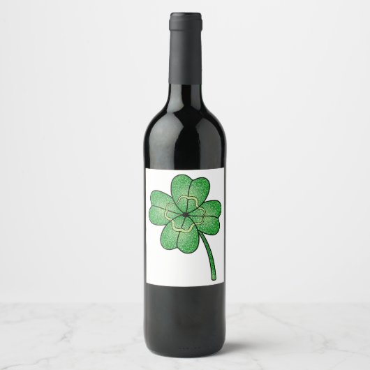 Glitter Four Leaf Clover ワインラベル (正面)
