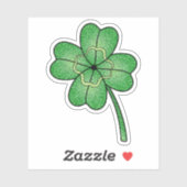 Glitter Four Leaf Clover Custom-Cut Vinyl Stickers シール (シート)