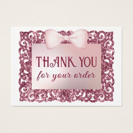 Glitter Frame Pink Bow discount card (正面)