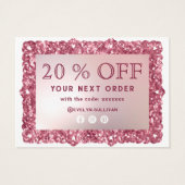Glitter Frame Pink Bow discount card (裏面)