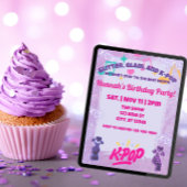 Glitter, Glam, & K-Pop Birthday Party 招待状