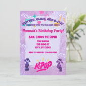 Glitter, Glam, & K-Pop Birthday Party 招待状 (スタンド正面)