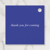 Glitter Gold Blue Purple Peacock Plume Wedding フェイバータグ (裏面)