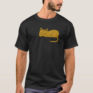 Glitter Gold Catnap Silhouette tees Tシャツ