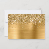 Glitter Gold Foil Elegant Calligraphy Wedding 出欠カード (裏面)