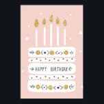 Glitter Gold Pastel Birthday Cake Illustration ポスター<br><div class="desc">For most people, every birthday is a milestone! This especially reigns true for kids. Celebrate each milestone with this birthday cake illustration. With glitter flames in tote, this design is sure to brighten up your special day. Our Glitter Gold Pastel Birthday Cake Illustration design is perfect your favorite Zazzle products....</div>