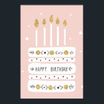 Glitter Gold Pastel Birthday Cake Illustration ポスター<br><div class="desc">For most people, every birthday is a milestone! This especially reigns true for kids. Celebrate each milestone with this birthday cake illustration. With glitter flames in tote, this design is sure to brighten up your special day. Our Glitter Gold Pastel Birthday Cake Illustration design is perfect your favorite Zazzle products....</div>