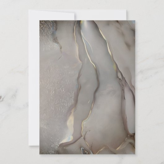 Glitter GradCap,Silver Drips,Marble Navy Blue 招待状 (裏面)