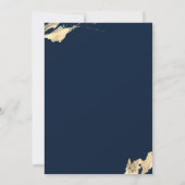 Glitter Graduation Cap Gold Navy Blue 招待状 (裏面)