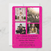 Glitter Graduation Invitation Card with Photos  招待状 (裏面)